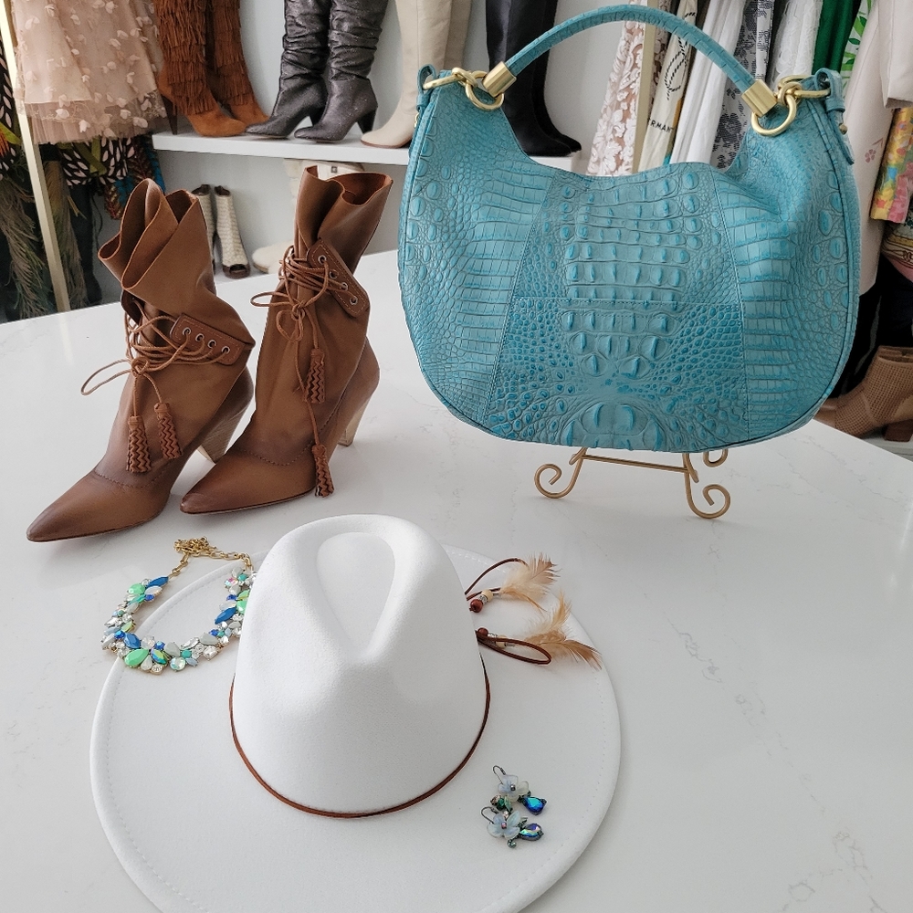 BRAHMIN Carmela Aqua Melbourne Handbag